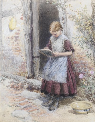 A School Girl by Myles Birket Foster